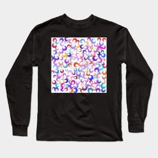 Colorful Circles on White Long Sleeve T-Shirt